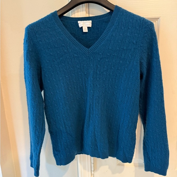 Charter Club Size M Womens Teal 2-Ply 100% Cashmere Pullover Sweater - Picture 1 of 7